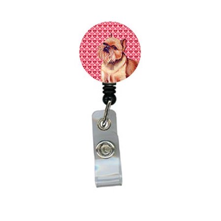 TEACHERS AID Brussels Griffon Valentines Love and Hearts Retractable Badge Reel or ID Holder with Clip TE235467